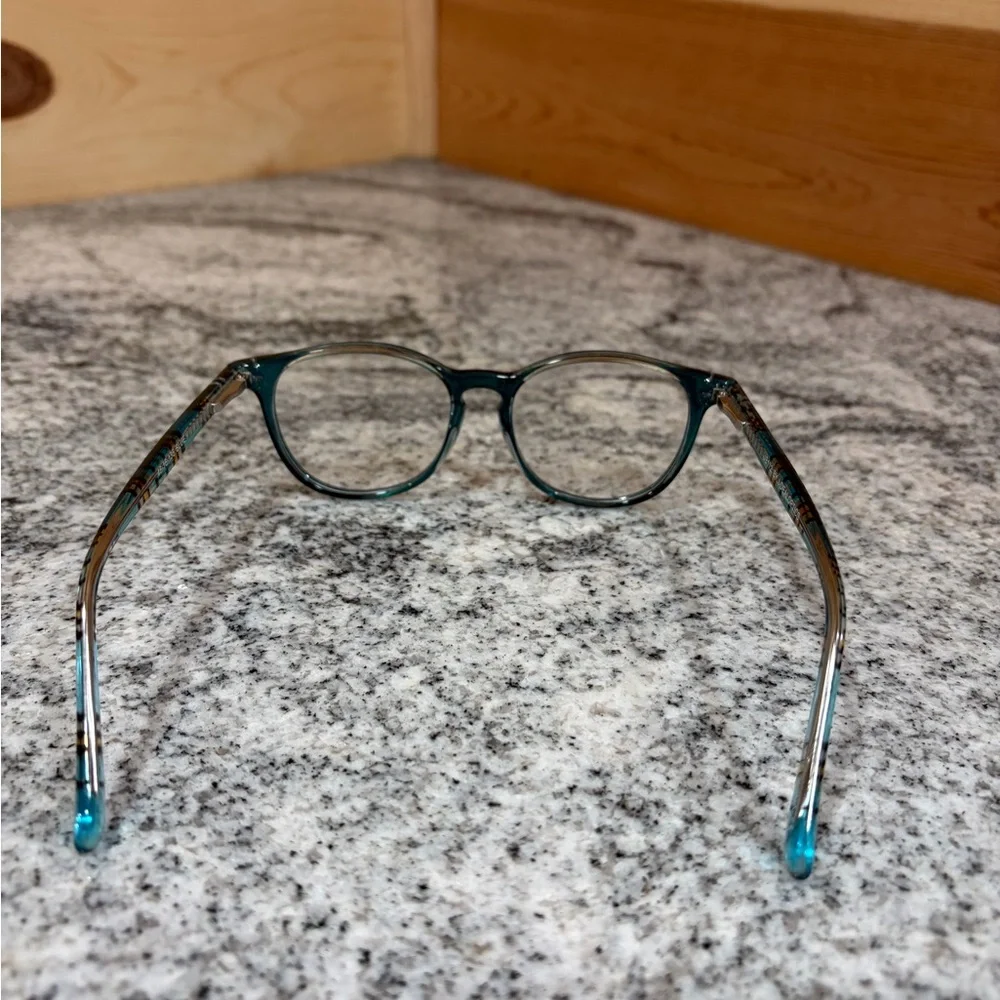 Kids Blue Transparent Round Fashion Eyeglasses